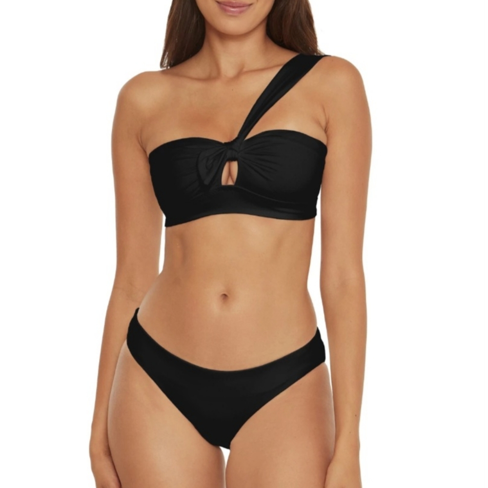NWOT Becca By Rebecca Virtue Rylie Bandeau Bikini Top Black Large L